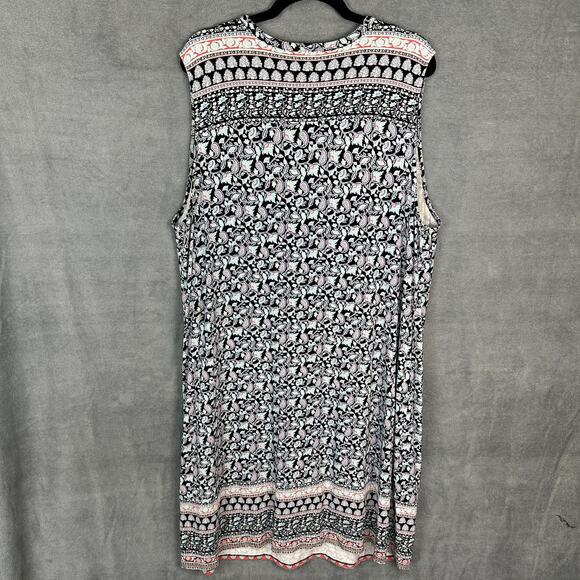 J Jill Wearever Collection Dress Women Extra Large Tall Black Floral Resort Boho - Picture 4 of 11
